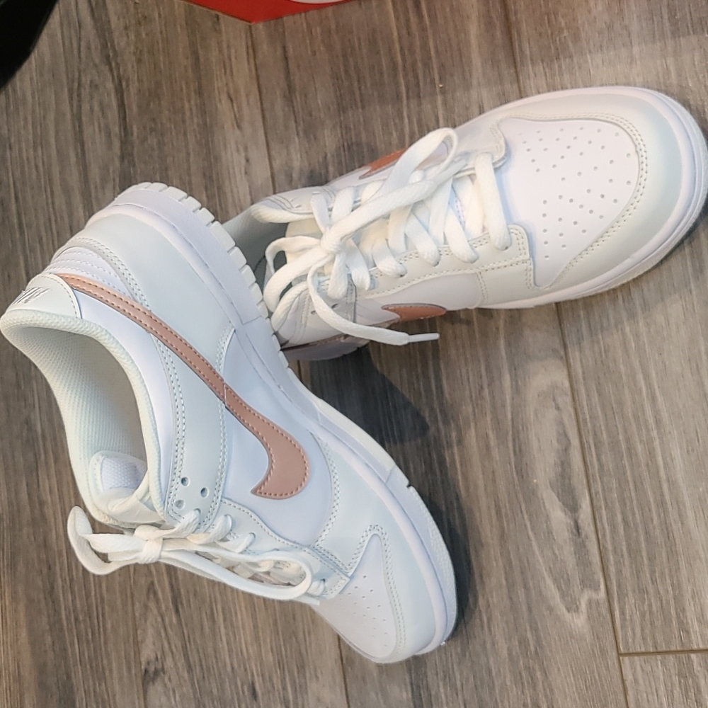 Nike Dunk Low DH9765 100 (OS) SZ 7Y fits womens sz 8.5 NWT White/Mtlc Red Bronze